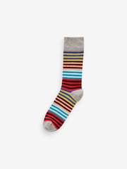 Red/Blue Geo Pattern Socks 5 Pack - Image 6 of 7