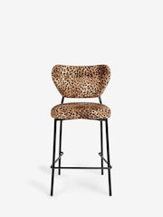 Rockett St George Leopard Love Velvet Perfect Bar Stool - Image 2 of 6