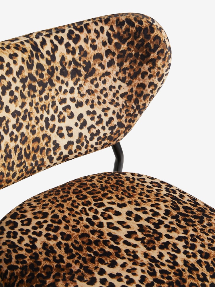 Rockett St George Leopard Love Velvet Perfect Bar Stool - Image 6 of 6