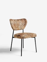 Rockett St George Set of 2 Leopard Love Velvet Perfect Dining Chairs - Image 3 of 7