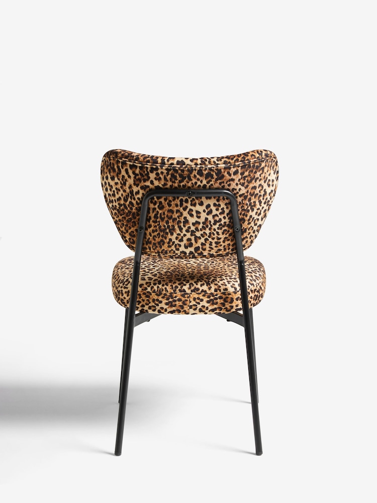 Rockett St George Set of 2 Leopard Love Velvet Perfect Dining Chairs - Image 5 of 7