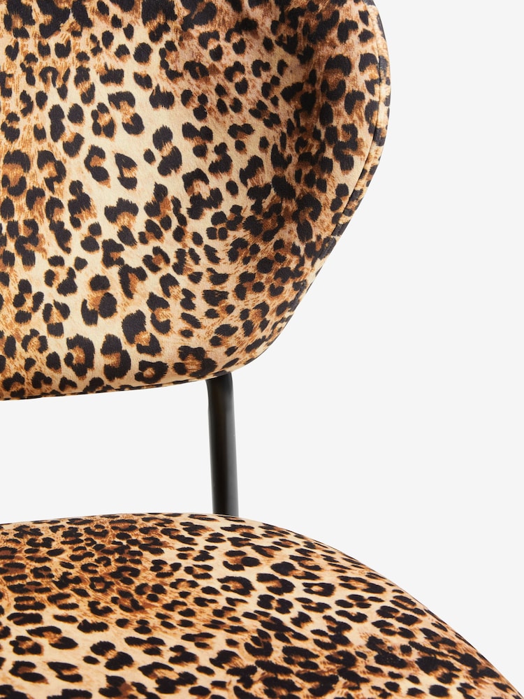 Rockett St George Set of 2 Leopard Love Velvet Perfect Dining Chairs - Image 7 of 7