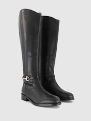 Office Black Office Kallie Leather Buckle Detail Knee High Black Boots - Image 2 of 4