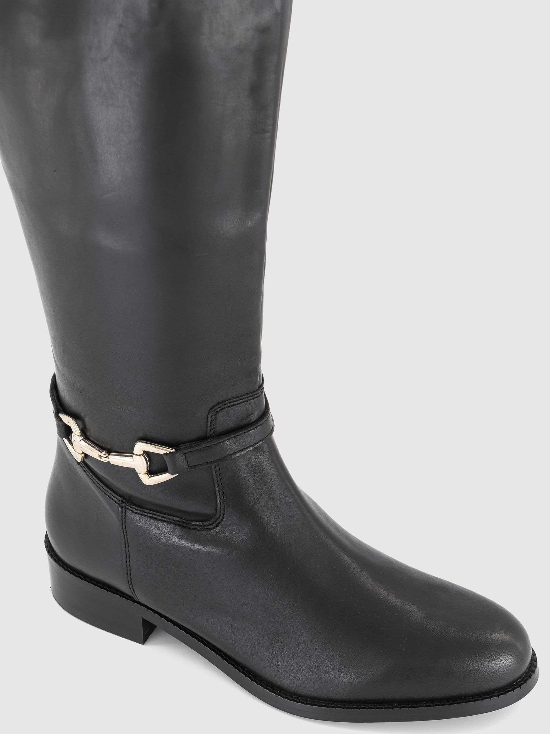 Office black leather boots deals