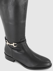 Office Black Office Kallie Leather Buckle Detail Knee High Black Boots - Image 3 of 4