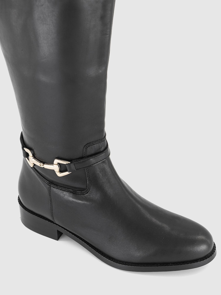 Office Black Office Kallie Leather Buckle Detail Knee High Black Boots - Image 4 of 4