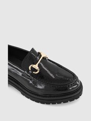 Office Black Franks Patent Leather Chunky Snaffle Loafers - Image 4 of 4