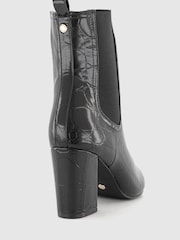 Office Black Patent Croc Effect Chelsea  Ankle Boots - Image 3 of 4