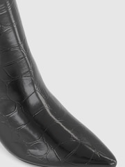Office Black Patent Croc Effect Chelsea  Ankle Boots - Image 4 of 4
