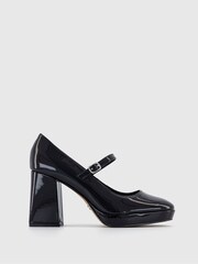 Office Black Hazy Patent Mary Jane Platform Heel Shoes - Image 1 of 3