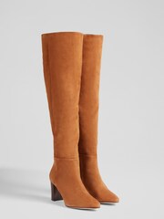 LK Bennett Courtney Tan Suede Over-The-Knee Brown Boots - Image 2 of 4