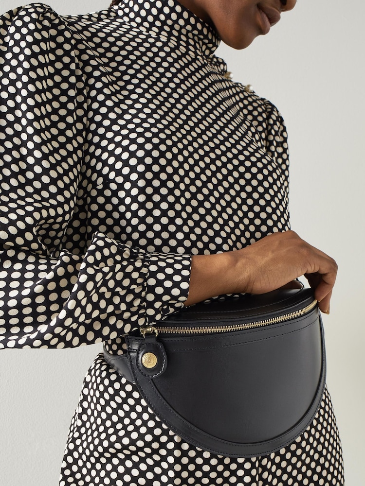LK Bennett Black Leather Greta Cross-Body Bag - Image 1 of 6