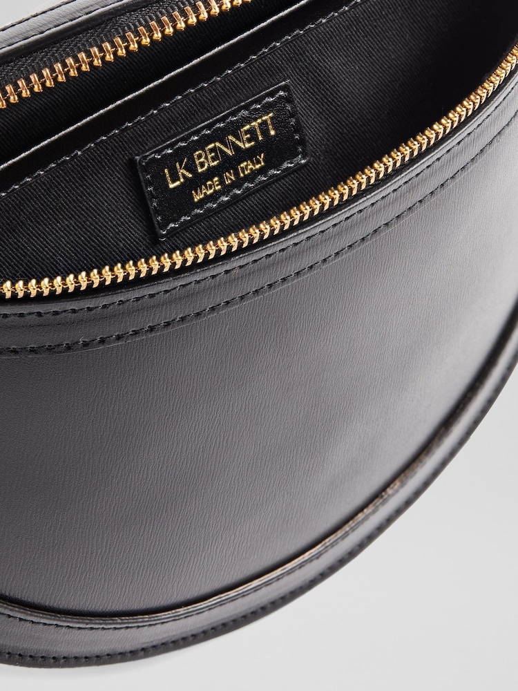 LK Bennett Black Leather Greta Cross-Body Bag - Image 6 of 6