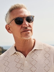 Black Round Polarised Sunglasses - Image 1 of 2