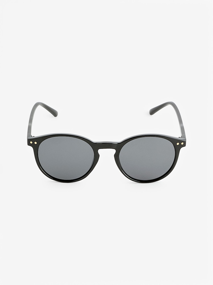Black Round Polarised Sunglasses - Image 2 of 2