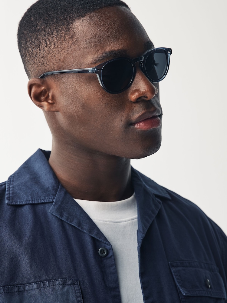 Blue Round Polarised Sunglasses - Image 1 of 5 Blue Round Polarised Sunglasses - Image 1 of 5