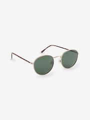 Gold/Green Round Polarised Sunglasses - Image 2 of 5