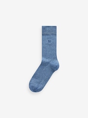 Blue 5 Pack Embroided Lasting Fresh Socks - Image 6 of 8