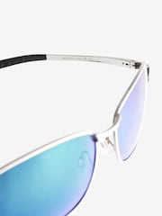 Silver and Blue Classic Polarised Sunglasses - Image 5 of 5