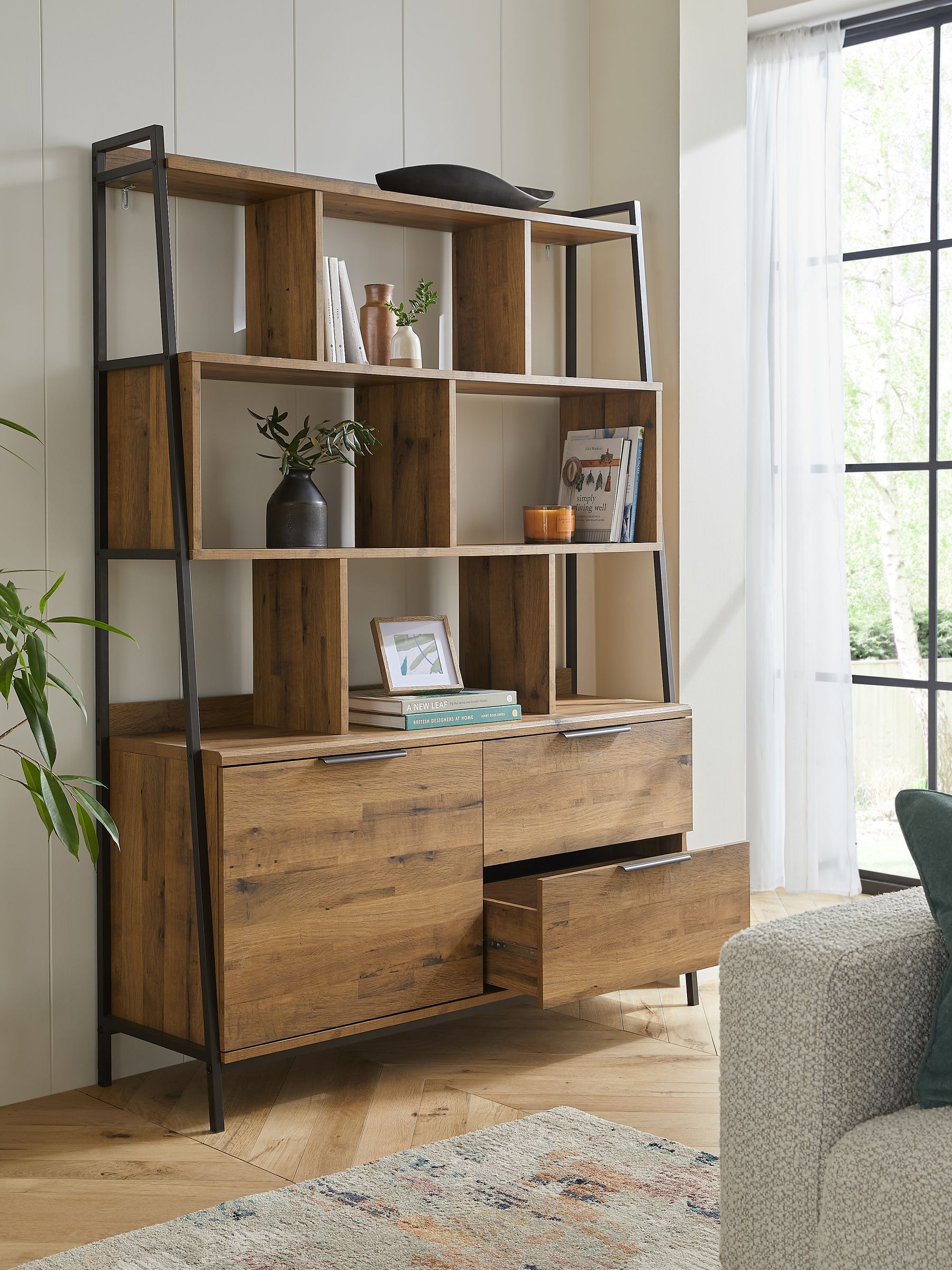 Buy Dark Bronx Oak Effect Extra Wide Shelf from the Next UK online
