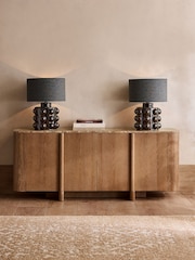 Natural N. Premium Aviano Oak and Oak Veneer Marble Sideboard - Image 1 of 9