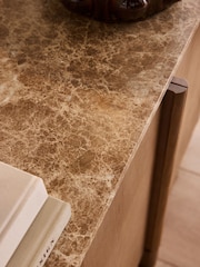 Natural N. Premium Aviano Oak and Oak Veneer Marble Sideboard - Image 3 of 9