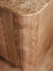 Natural N. Premium Aviano Oak and Oak Veneer Marble Sideboard - Image 6 of 9