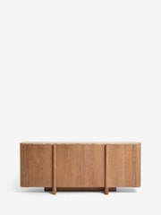 Natural N. Premium Aviano Oak and Oak Veneer Marble Sideboard - Image 7 of 9