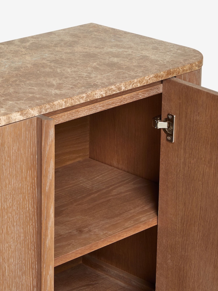 Natural N. Premium Aviano Oak and Oak Veneer Marble Sideboard - Image 9 of 9