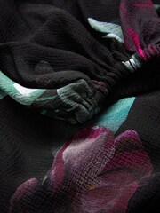 Ted Baker Faiziaa Long Sleeve Corsage Tie Black Top - Image 6 of 7