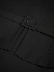 Ted Baker Fleuurr Square Neck Midi Black Dress With Detachable Belt - Image 6 of 6