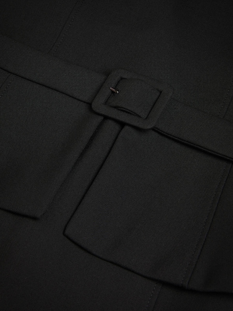 Ted Baker Fleuurr Midikleid mit eckigem Ausschnitt und abnehmbarem Gürtel, Schwarz - Bild 6 von 6 Ted Baker Fleuurr Midikleid mit eckigem Ausschnitt und abnehmbarem Gürtel, Schwarz - Bild 6 von 6