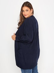 Yours Curve Blue Balloon Sleeve Fine Knit Cardigan - Image 2 of 5