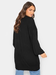 Yours Curve Black Balloon Sleeve Fine Knit Cardigan - Image 2 of 4