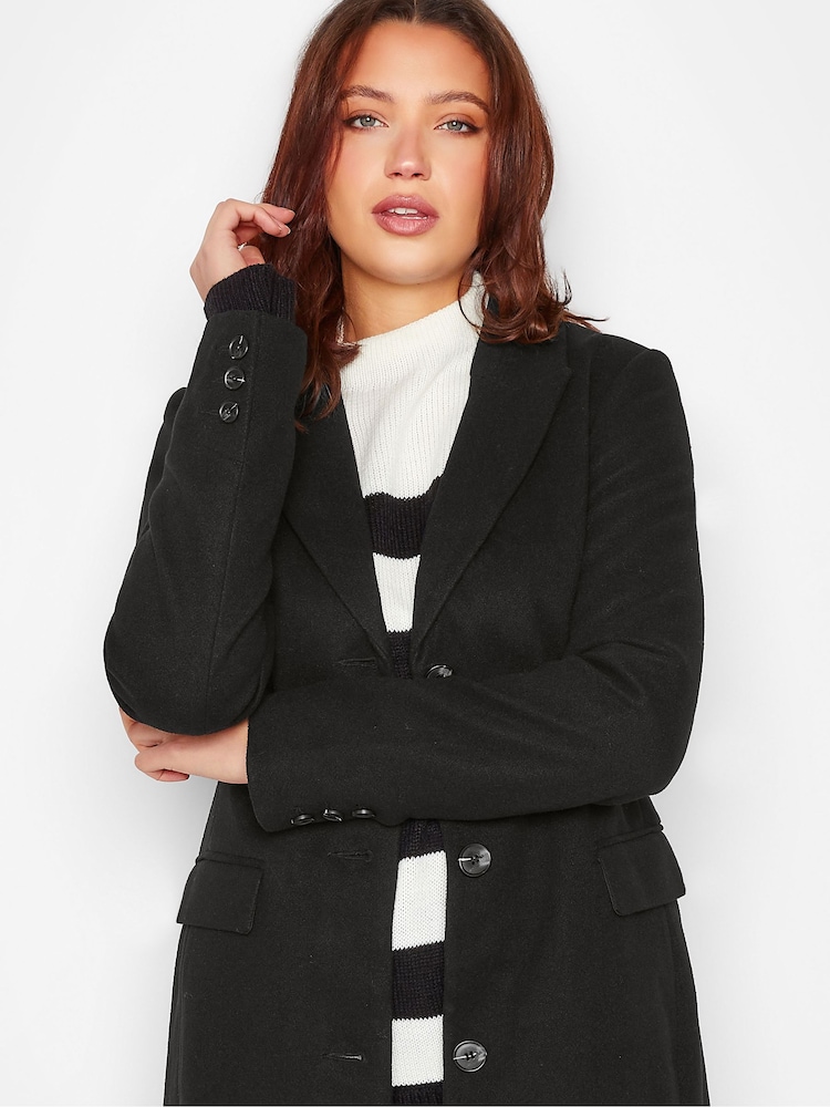 Long Tall Sally Black Midi Formal Coat - Image 4 of 4