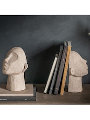 Gallery Home Cream Characterful Sculpted Head Bookends - Image 3 of 7