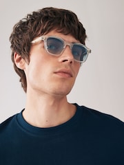 Blue Round Polarised Sunglasses - Image 1 of 4