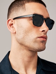 Black Round Polarised Sunglasses - Image 1 of 3