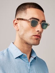 Green Perspex Round Polarised Sunglasses - Image 1 of 3
