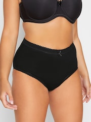Yours Curve Black 100% Cotton High Wasited Full Briefs 5 Pack - Image 2 of 4