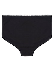Yours Curve Black 100% Cotton High Wasited Full Briefs 5 Pack - Image 4 of 4