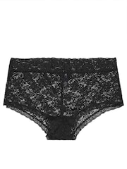 Yours Curve Black Lace Mid Rise 100% Cotton Shorts 3 Pack - Image 3 of 3