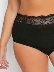 Yours Curve Lace Trim High Waisted Full 100% Cotton Briefs 4 Pack - Bild 3 von 3