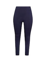 Yours Curve Blue Stretch Bengaline Slim Leg Trousers - Image 3 of 4