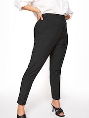 Yours Curve Black Elasticated Tapered Stretch Trousers - Image 2 of 7