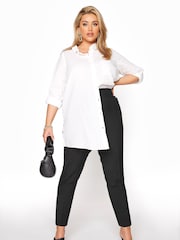 Yours Curve Black Elasticated Tapered Stretch Trousers - Image 6 of 7