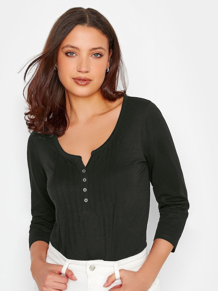 Schwarz - Long Tall Sally Henley-Oberteil aus 100 % Baumwolle - Bild 1 von 7