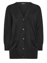 Yours Curve Black Boyfriend Button Through Cardigan - Image 5 of 5