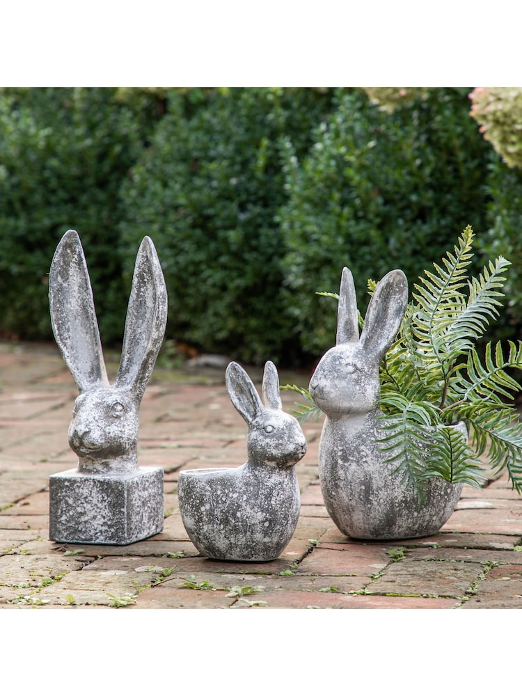 Gallery Home White Small Harry Hare Distressed Ornaments Sculpture - Image 1 of 6