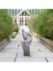 Gallery Home Grey Reflect Figure Antique Stone Sculpture - Image 1 of 10